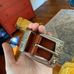 Urban Outfitters brown western belt, silver buckle